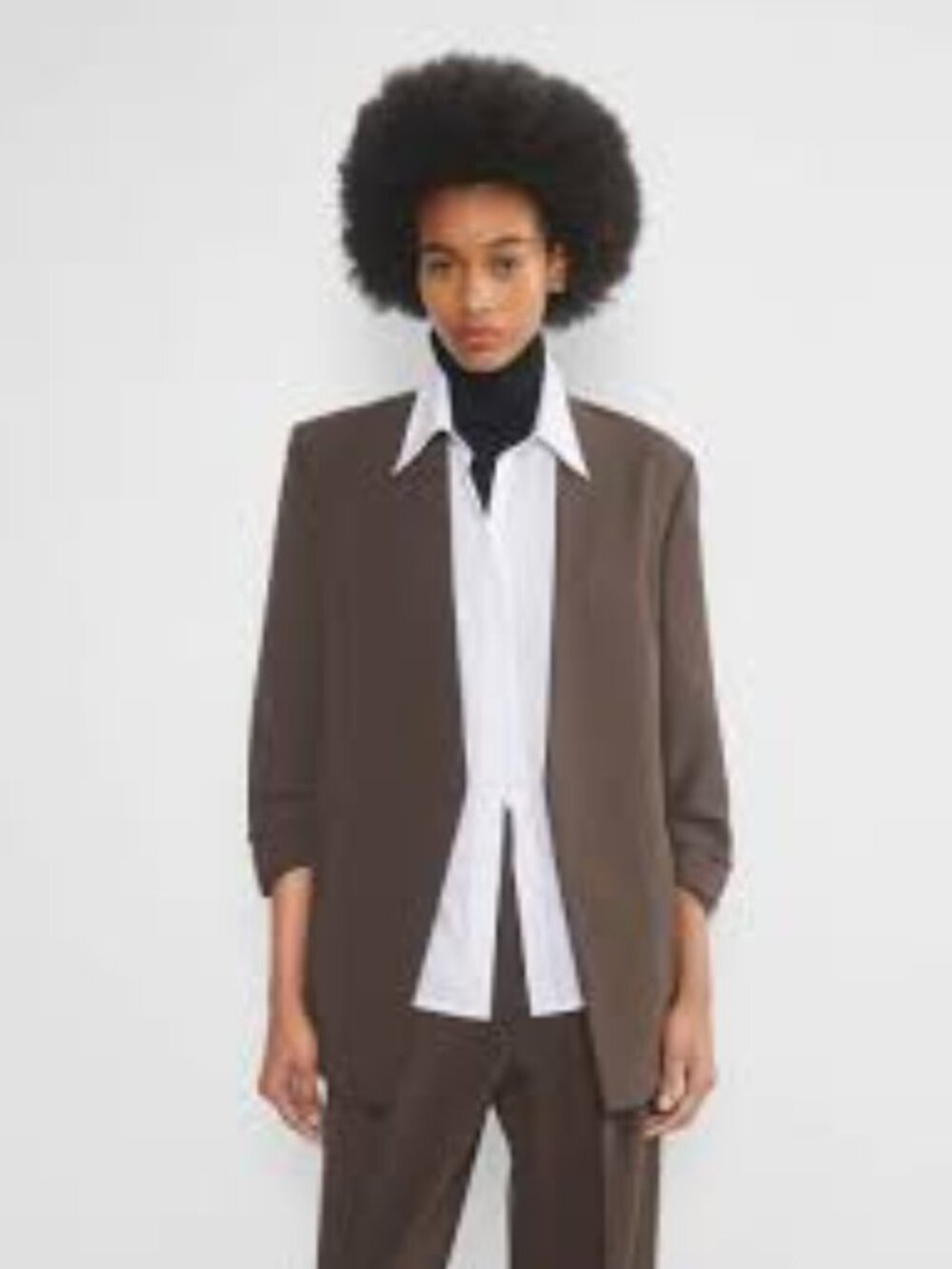 Babaton Aritzia Power Hip Open - Front Blazer Modern Brown Like New Size 6